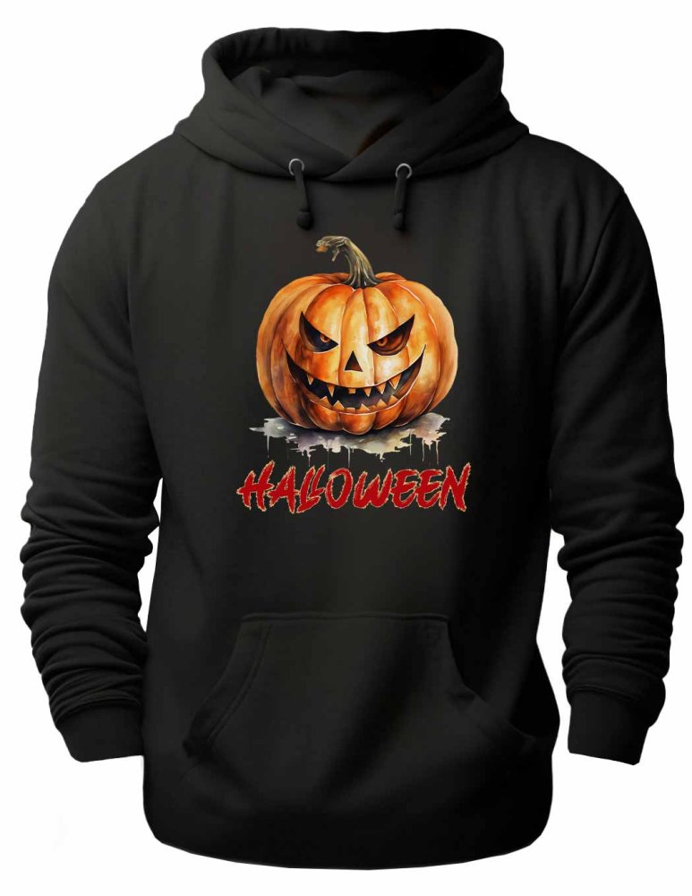 Halloween Hoodie mit gruseligen Kürbis Print